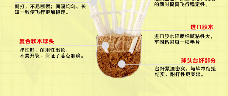 FCS-01 水鸭毛训练羽毛球 - detail 5/17